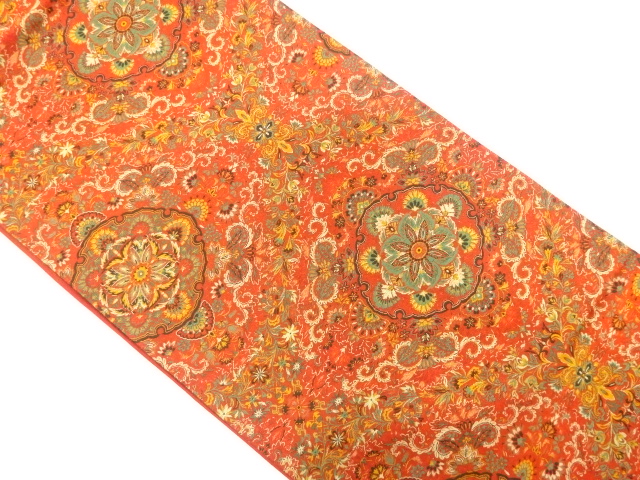 花唐草模様織出し全通袋帯